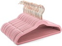 Velvet Hangers Non-Slip Velvet Hangers Premium Suit Hangers Ultra Thin Space Saving 360 Degree Swivel Hook Clothes Hangers Velvet For Suits, Coats(Pink)