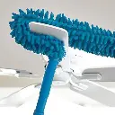 Fan Cleaner Brush with Long Rod Flexible Fan Cleaning Mop Microfiber Dust Cleaner Foldable Duster for Home Cleaning Microfiber Duster for Cleaning of Home, Kitchen, Car, Ceiling, Blue