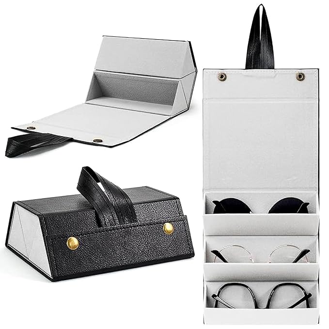 Travel Sunglasses Organizer,Premium Sunglass Travel Case for Multiple Pairs,Sunglasses Travel Case with Slots Portable Sunglasses Travel Case,Sunglass Organizer Travel for Men & Women