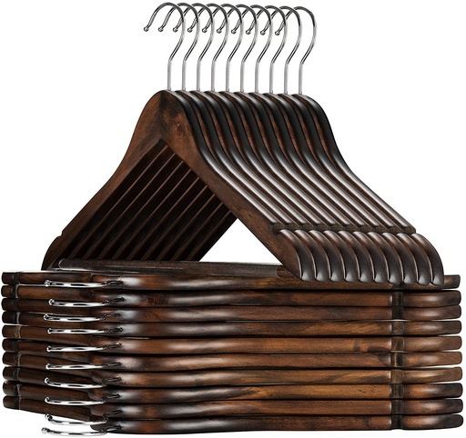 Wooden Hangers, Solid Wood Shirt Hangers,Dress Coat Jacket Clothes Hangers,with Extra Smooth Finish, 360 Degree Swivel Hook(Retro)