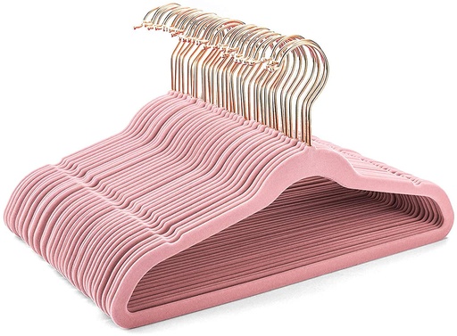 Velvet Hangers Non-Slip Velvet Hangers Premium Suit Hangers Ultra Thin Space Saving 360 Degree Swivel Hook Clothes Hangers Velvet For Suits, Coats(Pink)