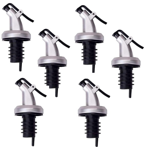 Plastic Oil Bottle Cap Nozzle | Olive Oil Liquor -Stainless Steel Bottle Pourers with Plastic Rubber Wine Free Flow Dispensers Caps for Bottle Perfect for Restaurant, Bar, Hotel, Kitchen