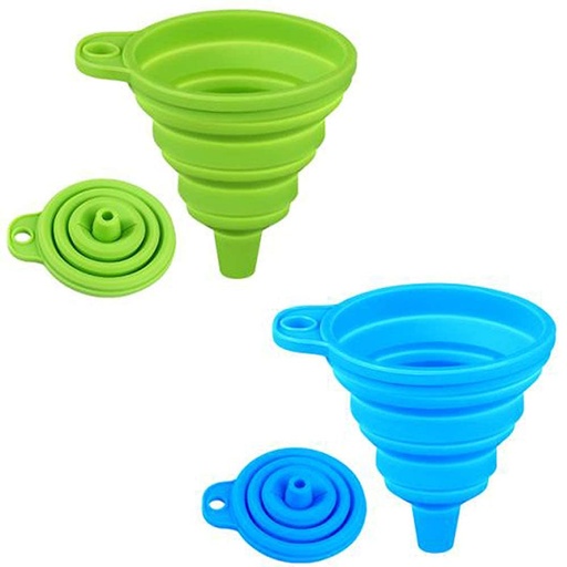 Heat Resistant Collapsible Silicone Funnel Foldable Hopper for Oil Liquid Kitchen Bathroom