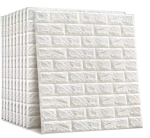 3D White Brick Wallpaper PE Foam self Adhesive Brick Design Wall Stickers/DIY Wallpaper for Home Hotel Living Room Bedroom Café Deco White