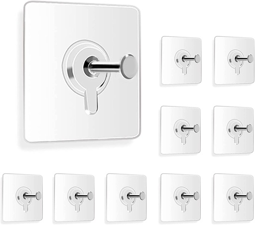 Photo Frame Hooks for Wall Without Drilling, 10 Pack Self Adhesive Hooks for Wall Heavy Duty Strong Nail Free for Hanging Photo Frame (Hanging Hook)